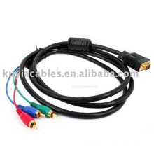 VGA to 3 RCA Cable For PC RGB LCD HDTV